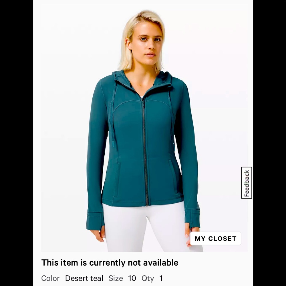 Lululemon size 10 define jacket desert teal